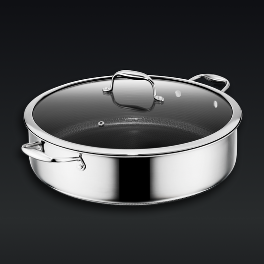Hybrid Deep Sauté Pan with Lid, 10-QT