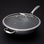 12 inch hybird wok with glass lid