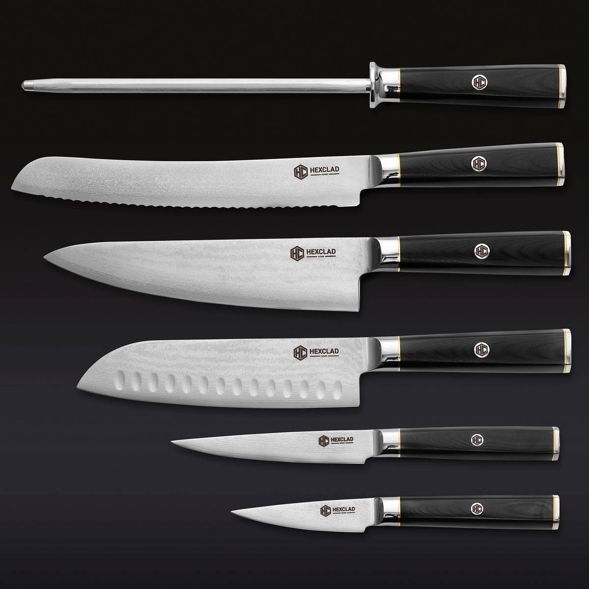 Master Series Damascus Steel Knife Set, 6-pc