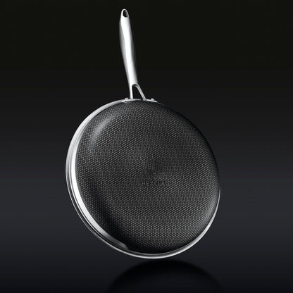 Underside of HexClad hybrid fry pan
