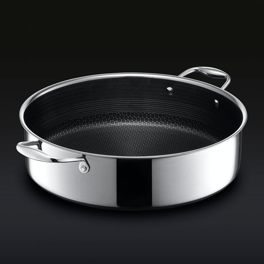 Hybrid Deep Sauté Pan/Chicken Fryer with Lid, 7-Qt